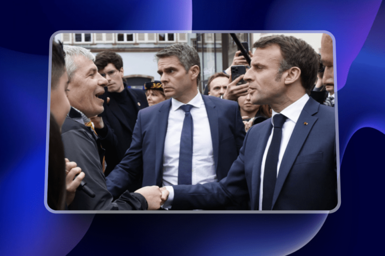 Manifestation, bain de foule : Emmanuel Macron vacille entre deux mondes