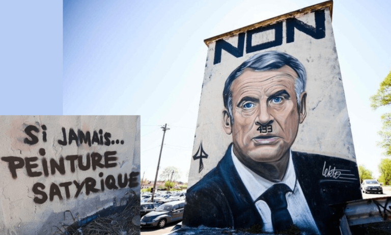 Une peinture murale représentant Macron en Hitler sera bientôt retirée à Avignon