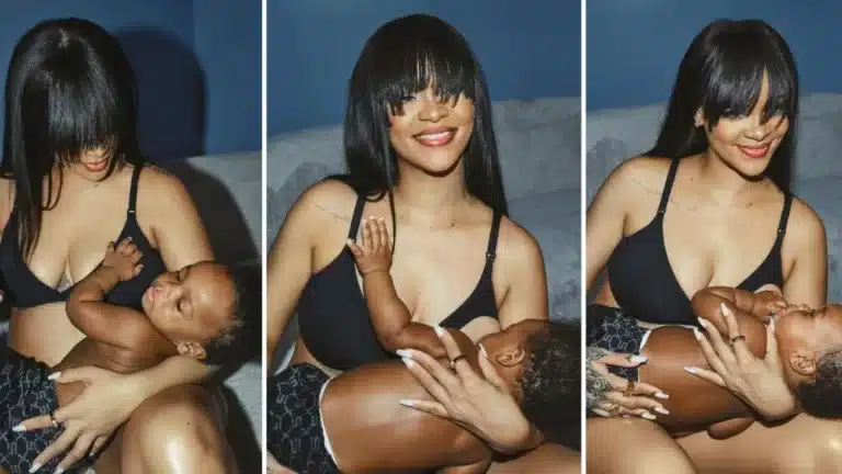 Rihanna allaitant son fils pour la nouvelle campagne de sa ligne de lingerie Savage Fenty